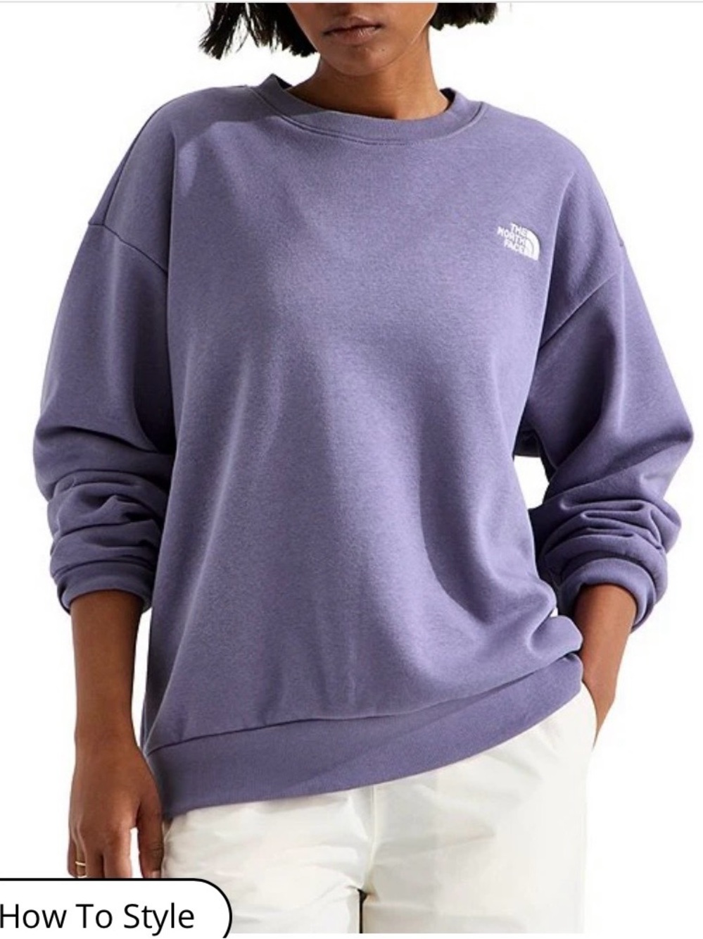 The North Face Womens Medium M Lavender Periwinkle Crewneck Sweatshirt Fleece